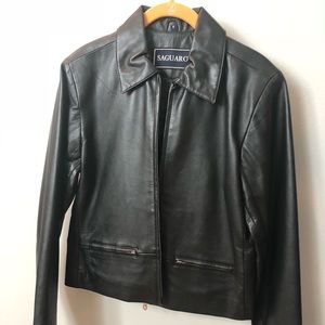 Saguaro - Black leather jacket, size small